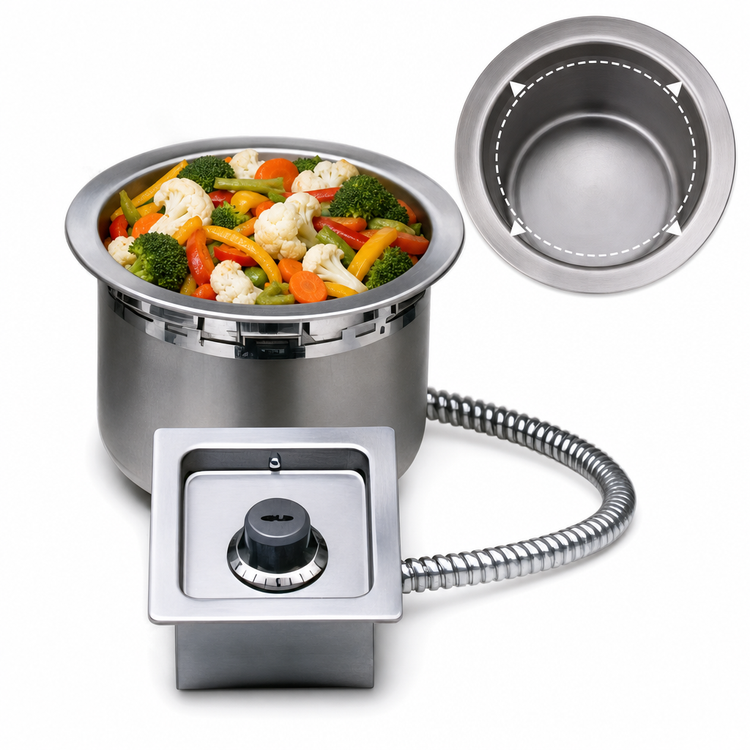 Product image #3 for Wells SS-8TUCI 7-Quart Round Drop-In Food Warmer, Fully Insulated, Thermostatic, 208/240V