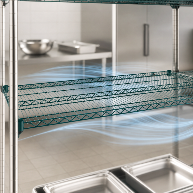 Product image #4 for Metro Super Erecta 54-Inch Wide x 24-Inch Deep Wire Shelf, Metroseal Green Epoxy-Coated with Microban