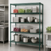 Thumbnail image #3 for Red-i-Pak 4-Tier Stationary Wire Shelving Unit, 48W x 18D x 63H, Green Epoxy