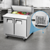 Thumbnail image #3 for Everest Refrigeration 35-5/8-Inch Wide Two-Section Sandwich Prep Table with Rear-Mounted Self-Contained Refrigeration, 10 Cu. Ft., 8-Pan Top