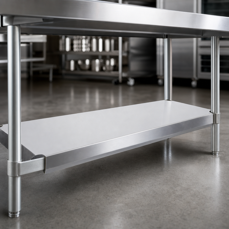 Product image #3 for John Boos 108-Inch x 24-Inch Galvanized Work Table Undershelf