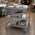 Thumbnail image #3 for Turbo Air 18 x 28 Three-Shelf 304 Stainless Steel Utility Bus Cart