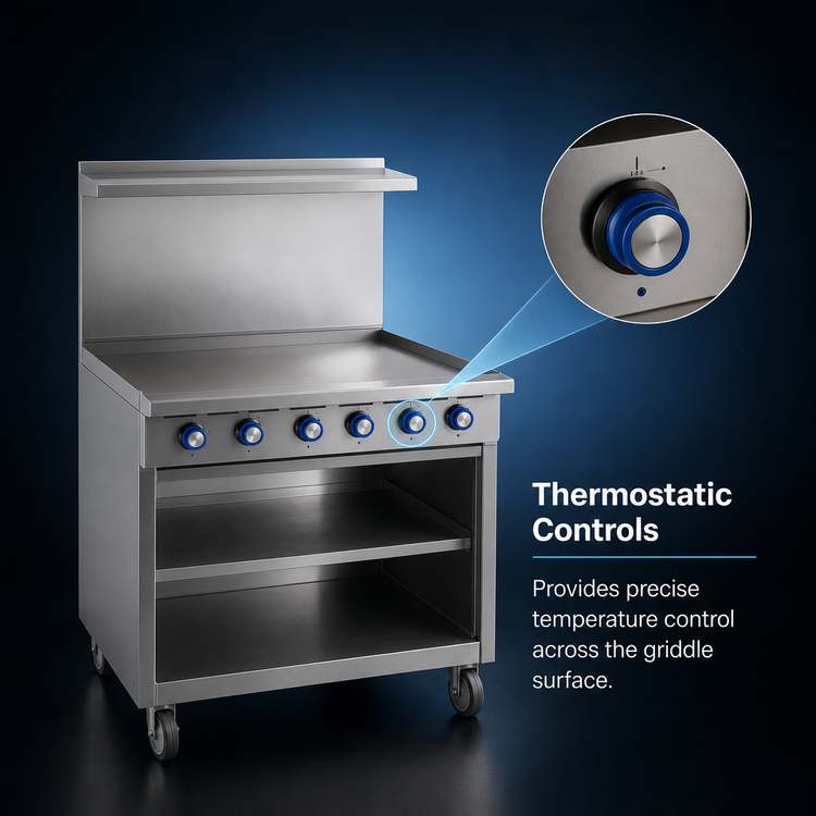 Product image #3 for Imperial Pro Series 36-Inch Electric Griddle Range with Open Cabinet Base