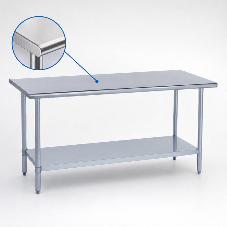 Product image #3 for Duke Manufacturing 60 x 36 Inch Stainless Steel Work Table with Undershelf, 36-Inch High, No Backsplash