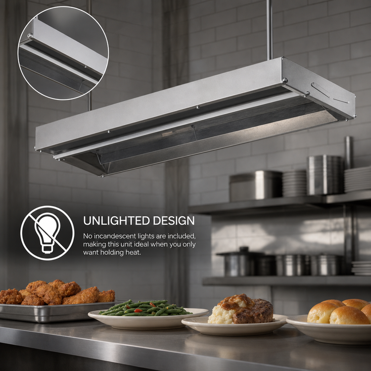 Product image #3 for RedHots 24 Inch Unlighted Single Rod Strip Heat Lamp with Remote, 208V