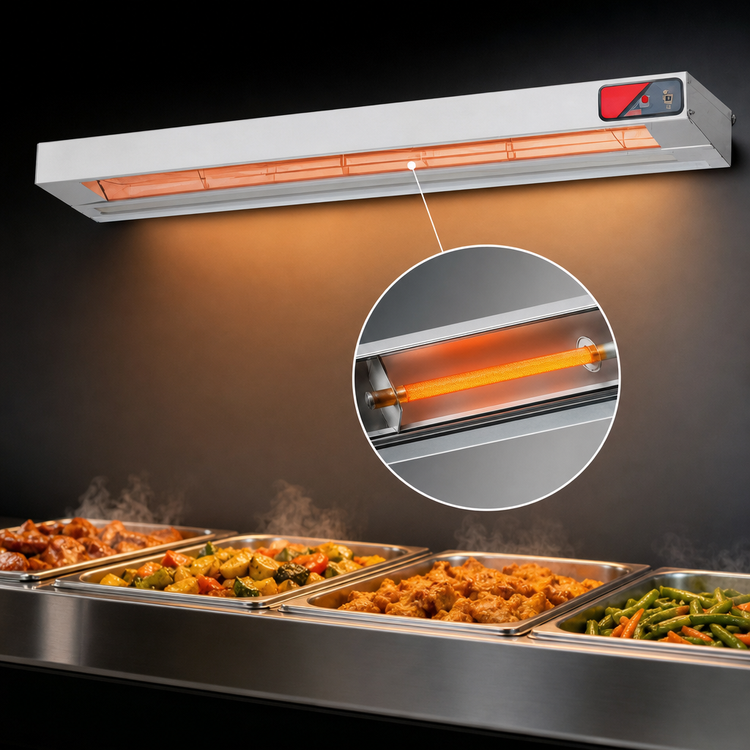 Product image #3 for Nemco 6150-60-SL-208 Single Infrared Strip Heater with Indicator Light — 60 Inches x 9 Inches x 2.75 Inches, 208V, 1.56 kW