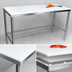 Thumbnail image #3 for John Boos 72 Inch x 30 Inch Reversible Poly Top Trimming Table with Stainless Steel Base