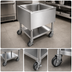 Thumbnail image #3 for Mobile Stainless Steel Ice Bin with Undershelf and 5-Inch Casters
