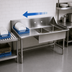 Thumbnail image #3 for BK Resources 60-Inch Straight Stainless Steel Soiled Dish Table with Right-to-Left Operation and 20 x 20 x 8 Sink Bowl