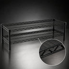 Thumbnail image #3 for Eagle Group QuadTruss FCM1442BL Front Case Cantilevered Wire Shelving Unit, 2-Tier, 42W x 14D x 14H, Black Epoxy