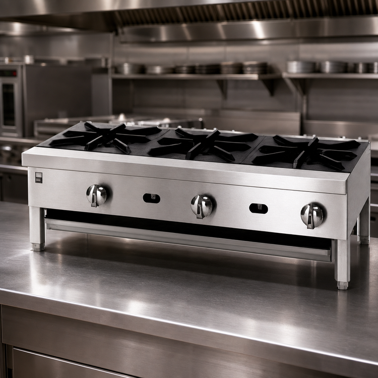 Product image #3 for Supreme JHP-1060-F 60" 10-Burner Floor Model Gas Commercial Hot Plate