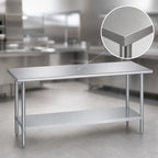 Thumbnail image #3 for Duke Manufacturing 316S-24108 108-Inch Stainless Steel Work Table with Undershelf, 24-Inch Deep, Flat Top