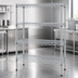 Thumbnail image #3 for EAGLEbrite 4-Tier Stationary Wire Shelving Starter Unit with QuadTruss, 42W x 21D x 63H, Zinc Finish