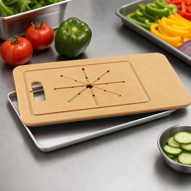 Product image #3 for Cres Cor 20 x 30-1/2 x 1/2 Inch Richlite Wood Fiber Cutting Board with Pan