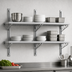 Thumbnail image #3 for Advance Tabco Special Value Series 2-Tier Adjustable Wall-Mount Wire Shelving Post and Bracket Set for 14-Inch Shelves
