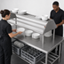 Thumbnail image #3 for John Boos Double-Sided Tubular Stainless Steel Sorting Shelf for Soiled Dish Tables, 96 Inch x 30-1/2 Inch