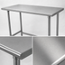 Thumbnail image #3 for Advance Tabco 84-Inch W x 36-Inch D Flat Top Open Base Work Table with 16-Gauge 430 Stainless Steel Top