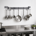 Thumbnail image #3 for Advance Tabco Wall-Mounted Single-Bar Stainless Steel Pot Rack, 72-Inch, 9 Double Hooks