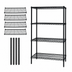 Thumbnail image #3 for Quantum Wire Shelving Starter Kit, 72W x 14D x 86H, 4 Shelves, Black Epoxy Antimicrobial Finish