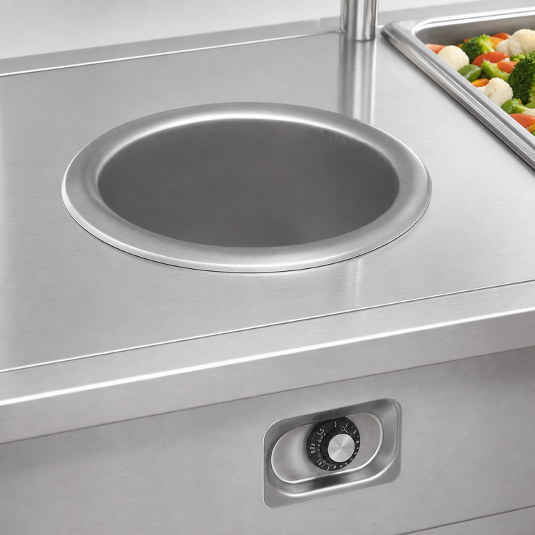 Product image #3 for Eagle Group 7-Quart Round Drop-In Electric Food Warmer, 240V, Infinite Control