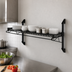 Thumbnail image #3 for Quantum Cantilever Single Shelf Wall-Mount Wire Shelving Unit, 72 x 14 Inch, Black Epoxy Antimicrobial Finish