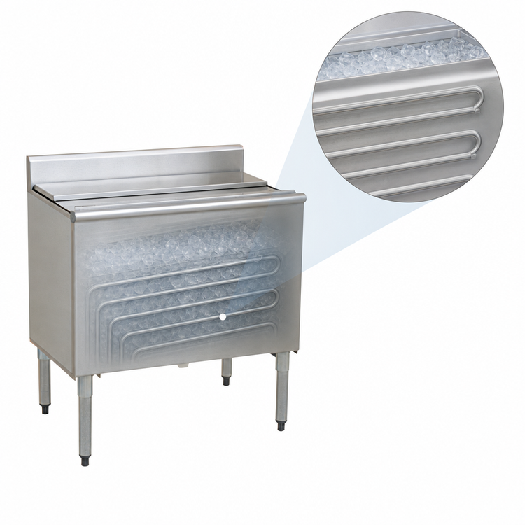 Product image #3 for Eagle Group 1800 Series Underbar Ice Chest with Sealed-In 7-Circuit Cold Plate, 24 Inch W x 20 Inch D, 12 Inch Deep Ice Bin