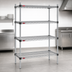 Thumbnail image #3 for Eagle Valu-Master Quad-Adjust 4-Tier Stationary Wire Shelving Starter Unit, 36