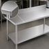 Thumbnail image #3 for Duke 48 Inch x 24 Inch 16 Gauge 400 Series Stainless Steel Work Table with 5 Inch Riser, Undershelf, and Posts