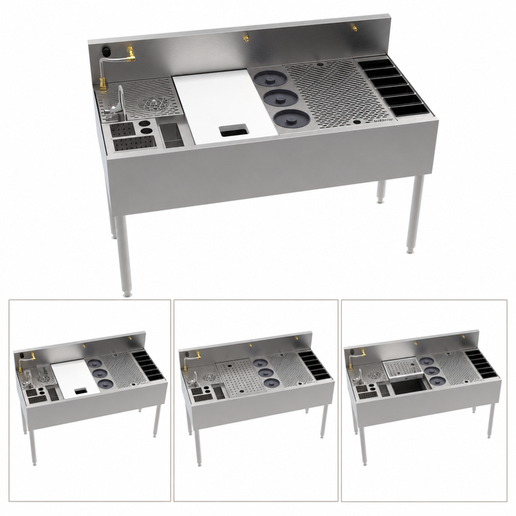 Product image #3 for Krowne MoveWell Adaptive Station Bin with Legs, 48 Inch W x 24 Inch D x 36-1/2 Inch H, Stainless Steel