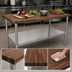 Thumbnail image #3 for John Boos 48-Inch x 30-Inch American Black Walnut Wood Top Work Table with Adjustable Undershelf