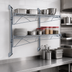 Thumbnail image #3 for Quantum Wall-Mounted Cantilever Double Shelf Wire Shelving Unit with Two 48 x 12 in. Shelves, Gray Epoxy Antimicrobial Finish