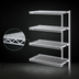 Thumbnail image #3 for Eagle Group 4-Tier Add-On Wire Shelving Unit, 36 x 21 x 74 Inches, Stainless Steel Finish