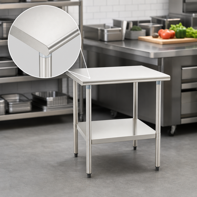 Product image #3 for Deluxe Series Stainless Steel Work Table with Adjustable Undershelf, 108 x 36 Inches