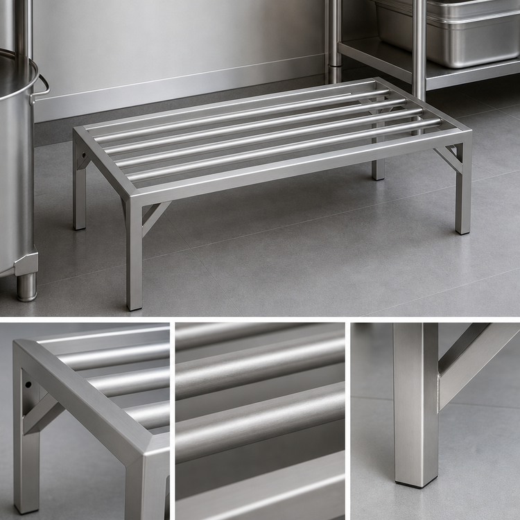 Product image #3 for Lifetime Tough Stainless Steel Tubular Dunnage Rack, 60 x 20 x 12 Inches