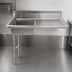 Thumbnail image #3 for Omcan USA 50 Inch Left-Hand Undercounter Soiled Dish Table with 20 x 20 x 8 Inch Pre-Rinse Sink