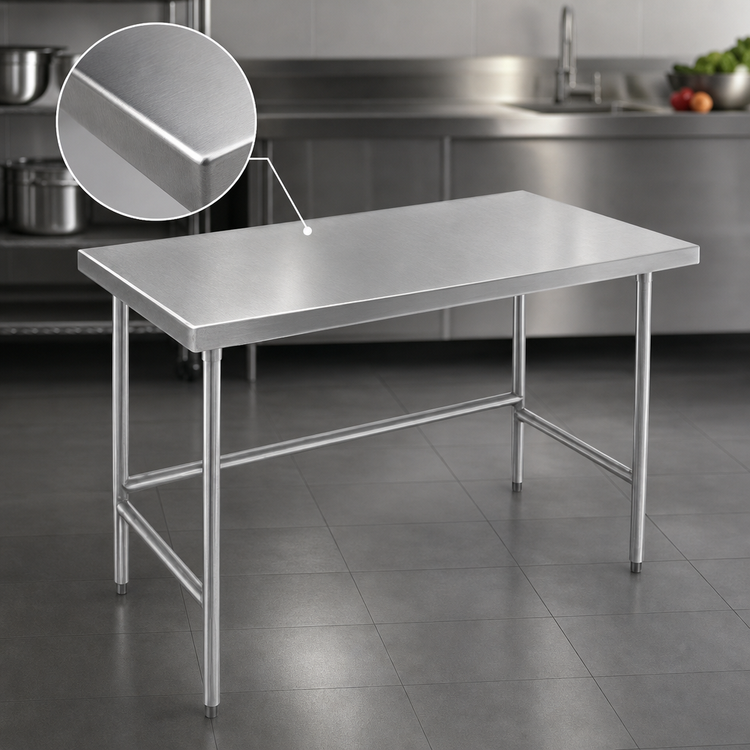 Product image #3 for Advance Tabco 30" x 30" Corner Stainless Steel Work Table with 14-Gauge 304 Top
