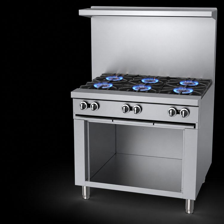 Product image #3 for Garland US Range U Series 36-Inch Gas Restaurant Range with 6 Open Burners and Storage Base