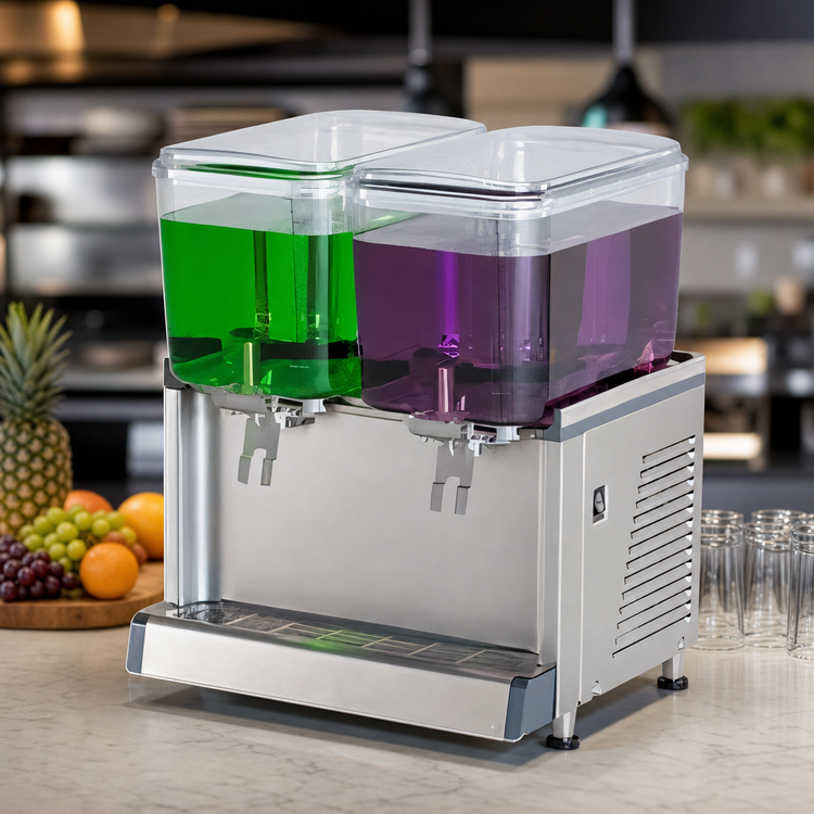 Product image #3 for Crathco Simplicity Bubbler Twin Standard Dual-Bowl Pre-Mix Cold Beverage Dispenser, 4.75 Gallons Each, 120V