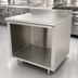 Thumbnail image #3 for Open Front Cabinet Base Work Table, 60 x 36 Inches, 14 Gauge 304 Stainless Steel Top, 5-Inch Backsplash