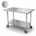 Thumbnail image #3 for Advance Tabco Special Value Series 72-Inch x 30-Inch Flat Top Mobile Work Table with Adjustable Undershelf and Casters