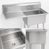 Thumbnail image #3 for BK Resources One-Compartment Sink with Left Drainboard, 18