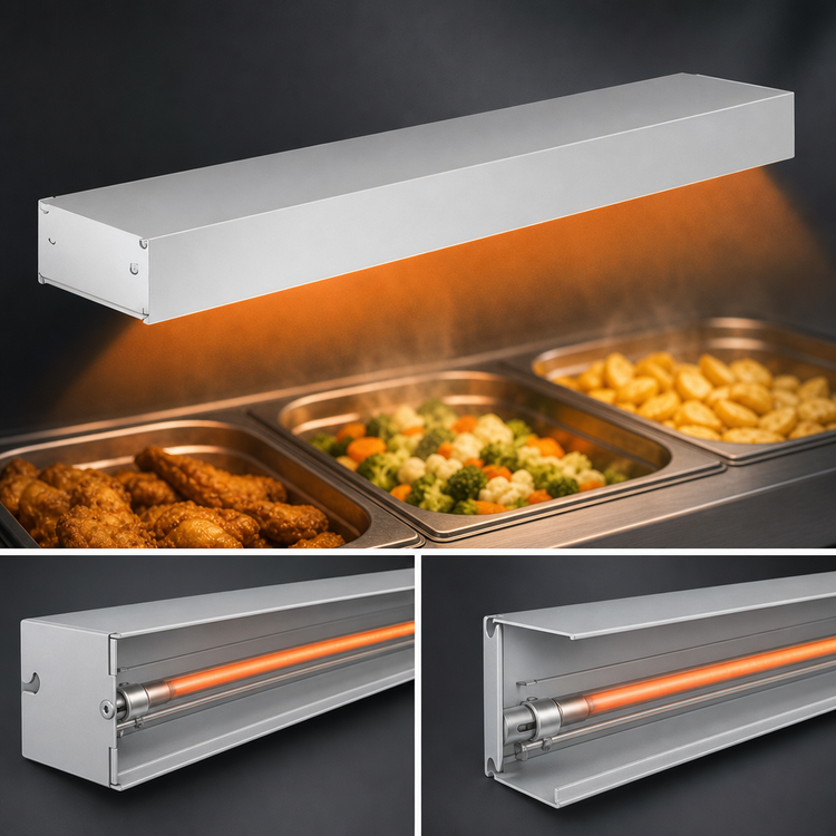 Product image #3 for Hatco Glo-Ray® 42-Inch Unlighted Infrared Strip Heater, Single Heater Rod, Aluminum, 675 Watts