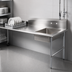Thumbnail image #3 for BK Resources Heavy-Duty Straight Soiled Dishtable with Right-to-Left Operation, 48 Inch x 30-7/8 Inch, 10-Inch Backsplash, and Pre-Rinse Sink