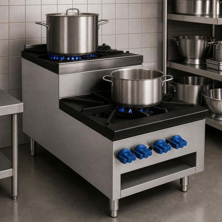 Product image #3 for Step-Up Gas Stock Pot Range, 54 Inch Wide x 41 Inch Deep Frame, 6 Burners, 660,000 BTU