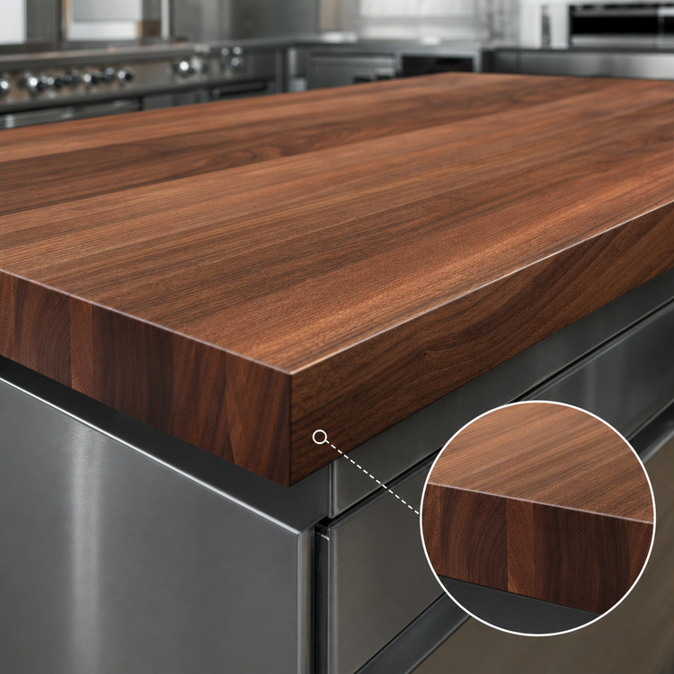 Product image #3 for John Boos Boos Block 72 Inch x 30 Inch x 3 Inch American Black Walnut Kitchen Countertop with Penetrating Oil Finish