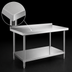 Thumbnail image #3 for Steel Works Stainless 72 Inch x 18 Inch Stainless Steel Work Table with 2 Inch Backsplash and Undershelf