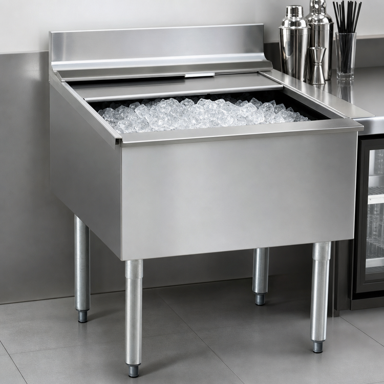 Product image #3 for Eagle Group 2200 Series Underbar Ice Bin/Cocktail Unit with Sliding Cover, 24 in. x 24 in., 63 lb Capacity