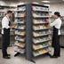 Thumbnail image #3 for Quantum Double-Sided Sloped Pick Rack with 16 Shelves and 64 Clear Bins, 36 x 36 x 60 Inches