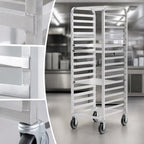 Thumbnail image #3 for Channel Manufacturing 403A All-Welded Aluminum End-Load Bun Pan Rack, 12-Pan, 5-Inch Swivel Casters