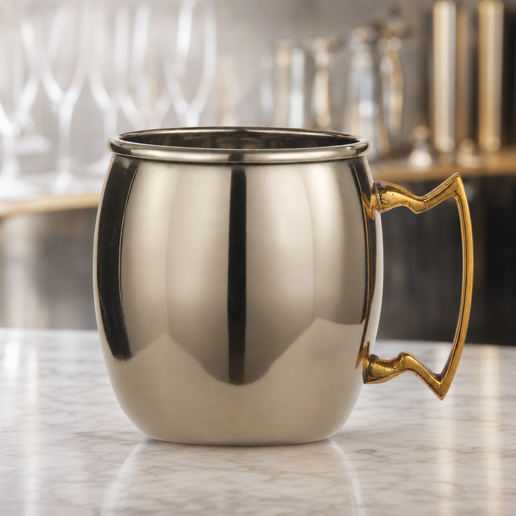 Product image #3 for American Metalcraft 16 oz Moscow Mule Mug with Brass Handle, Stainless Steel, Gold Satin Finish